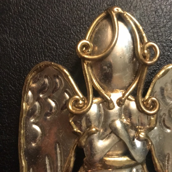 ANGEL mixed metal designer signed SJ brooch / pendant - Picture 5 of 7